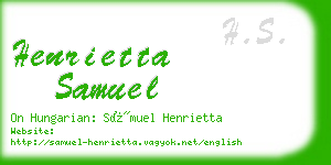 henrietta samuel business card